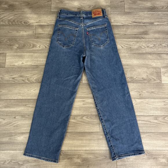 Levi's High Rise Ribcage Straight Ankle Denim Jeans Medium Wash sz 25 - Picture 7 of 9